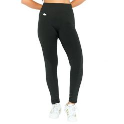 Legginsy treningowe damskie Lacoste. Czarne legginsy damskie Lacoste, uniwersalny, bez wzorów, z materiału, długie, na fitness i siłownię. Za 317.00 zł.