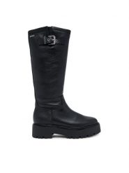 KARL LAGERFELD Kozaki Burly Biker KL43490W Czarny. Czarne kozaki damskie KARL LAGERFELD, bez wzorów, ze skóry, bez obcasa, na płaskiej podeszwie, bez zapięcia. Za 1,079.00 zł.