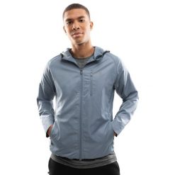 Męska treningowa kurtka wiatrówka Fitness Siroko Evolve. Niebieskie kurtki męskie SIROKO, m, bez wzorów, bez kaptura. Za 275.00 zł.