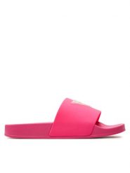 Guess Klapki E3GZ12 BB00F Różowy. Czerwone klapki damskie Guess, z aplikacjami, z tworzywa sztucznego, bez obcasa, bez zapięcia. Za 139.99 zł.