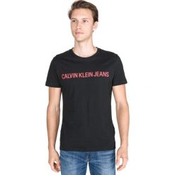 Calvin Klein Koszulka Czarny. Czarne t-shirty męskie Calvin Klein, l, bez wzorów, z bawełny, bez kołnierzyka, bez ramiączek. Za 154.95 zł.
