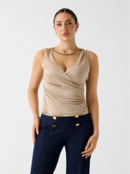 Marciano Guess Top G6GP11 K3617 Beżowy Slim Fit. Brązowe topy damskie Marciano Guess, xxs, z aplikacjami, z wiskozy, bez kołnierzyka, bez ramiączek. Za 467.99 zł.