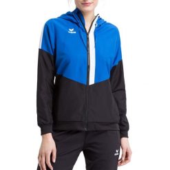 Damska kurtka z kapturem Erima Tracktop Squad. Czarne kurtki sportowe damskie Erima, xs, bez wzorów, bez ramiączek, z kapturem, do piłki ręcznej. W wyprzedaży za 154.50 zł.