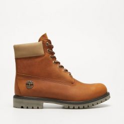 TIMBERLAND Premium 6 Inch Lace Up Waterproof Boot Trapery męskie. Brązowe botki męskie Timberland, bez wzorów, z gumy, klasyczne, bez obcasa, bez zapięcia. Za 509.99 zł.
