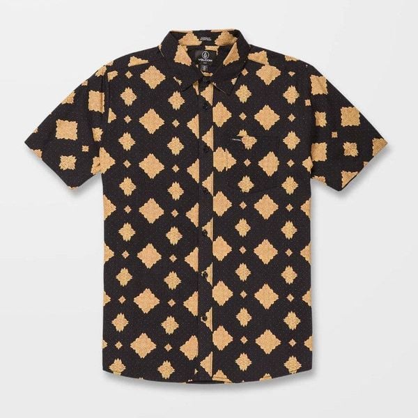 Koszula Volcom Grit Mandala czarna. Czarne koszule męskie Volcom, bez wzorów, bez kołnierzyka, bez ramiączek. Za 317.25 zł.