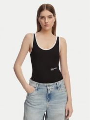 Karl Lagerfeld Jeans Body A2W17021 Czarny Slim Fit. Czarne body Karl Lagerfeld Jeans, bez wzorów, z bawełny. Za 290.99 zł.