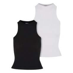 Top Damski/żebrowany Racerback (zestaw 2 Sztuk). Białe topy damskie Urban Classics, xs, bez wzorów, sportowe, bez kołnierzyka, bez ramiączek. Za 104.99 zł.