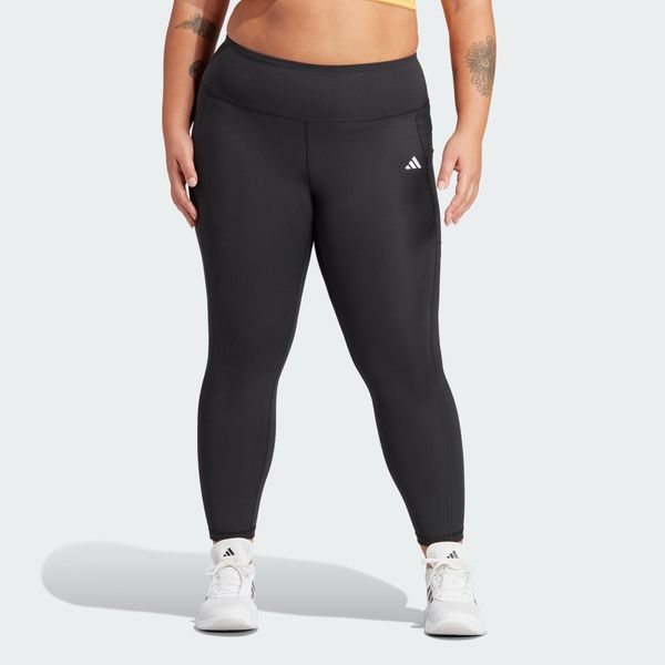 Legginsy Optime Full-Length (Plus Size). Czarne legginsy damskie Adidas, bez wzorów, z materiału. Za 259.00 zł.