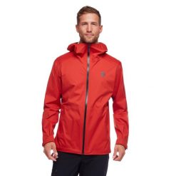 Kurtka przeciwdeszczowa męska STORMLINE STRETCH RAIN SHELL. Czerwone kurtki męskie Black Diamond, m, bez wzorów, bez kaptura. Za 399.99 zł.