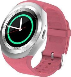 Smartwatch Lichip Y1 Różowy. Czerwone zegarki smartwatch LICHIP, bez wzorów. Za 49.99 zł.