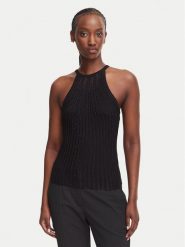 Guess Top W6YR48 Z1259 Czarny Regular Fit. Czarne topy damskie Guess, l, z aplikacjami, z wiskozy, bez kołnierzyka, bez ramiączek. Za 344.99 zł.
