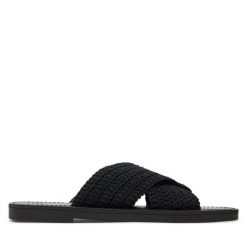 Klapki Big Star Shoes. Czarne klapki damskie BIG STAR SHOES, bez wzorów, retro, bez obcasa, bez zapięcia. Za 129.99 zł.