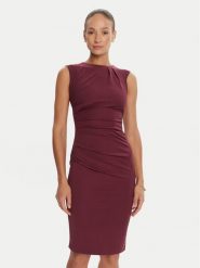 Rinascimento Sukienka koktajlowa CFC0125332003 Bordowy Slim Fit. Fioletowe sukienki damskie Rinascimento, m, bez wzorów, z syntetyku, wizytowe, bez kołnierzyka, bez ramiączek. Za 339.99 zł.