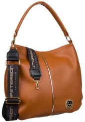 Shopperka brązowa Peterson [DH] PTN 19112. Brązowe torebki do ręki damskie Peterson, bez wzorów, ze skóry ekologicznej, bez dodatków. Za 239.99 zł.