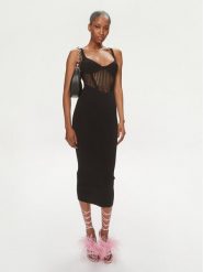 Pinko Sukienka koktajlowa Vision 103757 A1Y7 Czarny Bodycon Fit. Czarne sukienki damskie Pinko, s, bez wzorów, z syntetyku, wizytowe, bez kołnierzyka, bez ramiączek, bodycon. Za 1,019.00 zł.