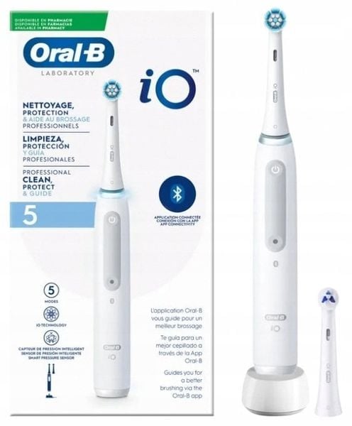 Szczoteczka Oral-B iO 5 Laboratory Professional White Electric Toothbrush. Białe szczoteczki elektryczne Oral-B. Za 362.39 zł.