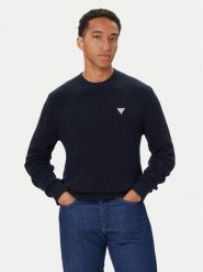 Guess Sweter M4BR30 Z3HM1 Granatowy Regular Fit. Niebieskie swetry męskie Guess, m, z aplikacjami, z bawełny, bez kołnierzyka, bez ramiączek. Za 299.99 zł.