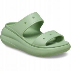 Klapki Dla Dorosłych Crocs Classic Crush. Zielone klapki męskie Crocs, bez wzorów, z materiału, bez zapięcia. Za 167.99 zł.