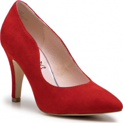 Półbuty CAPRICE - 9-22412-22 Red Suede 524. Czerwone półbuty damskie Caprice, bez wzorów, ze skóry ekologicznej, bez obcasa, na obcasie, bez zapięcia. W wyprzedaży za 179.00 zł.