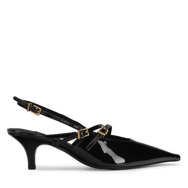 Czółenka GINO ROSSI. Czarne czółenka damskie Gino Rossi, bez wzorów, bez obcasa, bez zapięcia. Za 299.99 zł.