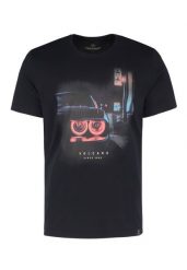 T-shirt z printem T-IVER. Niebieskie t-shirty męskie Volcano, m, bez wzorów, z bawełny, bez kołnierzyka, bez ramiączek. Za 64.99 zł.