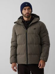 4F Kurtka zimowa membrana 5000 męska - khaki L. Brązowe kurtki męskie 4F, na zimę, l, bez wzorów, klasyczne, bez kaptura. Za 499.99 zł.