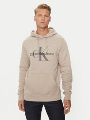 Calvin Klein Jeans Bluza J30J320805 Beżowy Regular Fit. Brązowe bluzy męskie Calvin Klein Jeans, m, bez wzorów, z bawełny, bez ramiączek, bez kaptura. Za 249.99 zł.