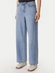 DKNY Jeansy DJ6G4184 Niebieski Wide Leg. Niebieskie jeansy damskie DKNY, bez wzorów, z bawełny. Za 439.99 zł.