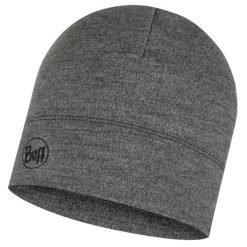Czapka dla dorosłych BUFF® Midweight Hat LIGHT Merino. Szare czapki damskie Buff, bez wzorów, z wełny, sportowe. Za 129.99 zł.