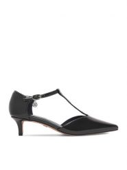 Nine West Czółenka CEO-CD25-123-2 Czarny. Czarne czółenka damskie Nine West, bez wzorów, ze skóry, bez obcasa, bez zapięcia. Za 229.99 zł.