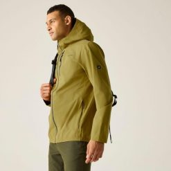 Męska wodoodporna kurtka z kapturem Radler. Żółte kurtki męskie Regatta, m, bez wzorów, z materiału, z kapturem. W wyprzedaży za 379.99 zł.