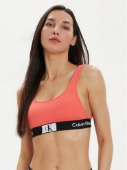 Calvin Klein Swimwear Góra od bikini KW0KW02354 Koralowy. Pomarańczowe bikini Calvin Klein Swimwear, xs, bez wzorów, z syntetyku. Za 169.99 zł.