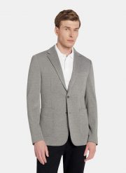 PAKO LORENTE - Szara marynarka w pepitkę z dzianiny. Szare garnitury męskie Pako Lorente, na jesień, bez wzorów, z dzianiny, casualowe. Za 799.99 zł.