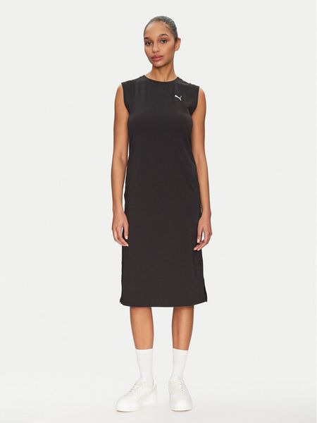 Puma Sukienka codzienna Ess 685643 Czarny Slim Fit. Czarne sukienki damskie Puma, na co dzień, s, bez wzorów, z bawełny, bez kołnierzyka, bez ramiączek, proste. Za 89.99 zł.