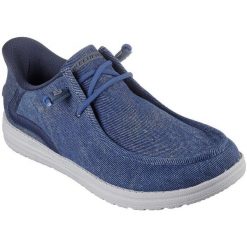 Buty sportowe męskie Skechers Melson Coronado. Niebieskie buty sportowe męskie Skechers, bez wzorów, bez zapięcia. Za 390.00 zł.