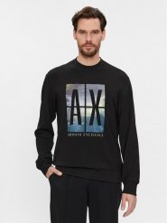 Armani Exchange Bluza 3DZMJE ZJZDZ 1200 Czarny Regular Fit. Czarne bluzy męskie Armani Exchange, l, bez wzorów, z syntetyku, bez ramiączek, bez kaptura. W wyprzedaży za 299.99 zł.