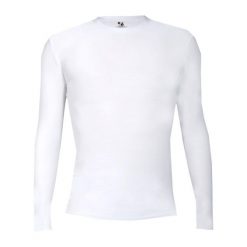 Koszulka z długim rękawem Pro Compression Adults Men Round Neck Undershirt. Białe bluzy męskie BADGER SPORT, l, bez wzorów, sportowe, bez ramiączek, bez kaptura. Za 215.95 zł.