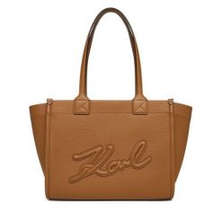 Torebka KARL LAGERFELD. Brązowe shopperki damskie KARL LAGERFELD, bez wzorów, bez dodatków. Za 799.99 zł.