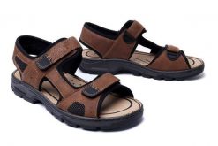 RIEKER 26156-25 brown combination, sandały męskie. Brązowe sandały męskie Rieker, na lato, bez wzorów, bez zapięcia. Za 255.92 zł.