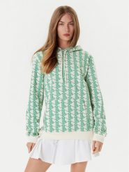Lacoste Bluza SH2855 Zielony Classic Fit. Zielone bluzy damskie Lacoste, bez wzorów, z bawełny, bez ramiączek, bez kaptura. Za 579.99 zł.