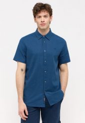 MĘSKA KOSZULA MUSTANG Berkeley Insignia Blue 1015233 5230. Niebieskie koszule męskie Mustang, m, bez wzorów, bez kołnierzyka, bez ramiączek. Za 99.99 zł.