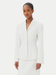 French Connection Marynarka 75YAA Biały Regular Fit. Białe marynarki i żakiety damskie French Connection, bez wzorów, z wiskozy, bez kołnierzyka, bez ramiączek. Za 439.99 zł.