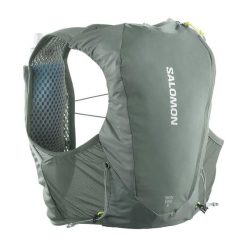 Plecak do biegania Salomon Skin Pro 8 o pojemności 8 litrów, z softflaskami. Plecaki męskie Salomon, bez wzorów, z materiału, sportowe. Za 449.99 zł.