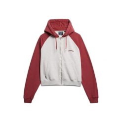 Bluza damska z kapturem Superdry Essential Logo OSZ Raglan ZH. Białe bluzy damskie Superdry, uniwersalny, bez wzorów, klasyczne, bez ramiączek, z kapturem. Za 316.75 zł.