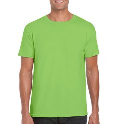 Koszulka Softstyle Dla Dorosłych Unisex. Niebieskie bluzki damskie GILDAN, l, bez wzorów, sportowe, bez kołnierzyka, bez ramiączek. Za 46.99 zł.