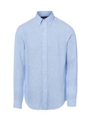 Polo Ralph Lauren koszula lniana - Custom Fit Mężczyźni Modern Fit len niebieski, XL. Niebieskie koszule męskie Polo Ralph Lauren, m, bez wzorów, ze lnu, bez kołnierzyka, bez ramiączek. Za 599.95 zł.