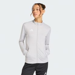 Bluza dresowa Entrada26. Białe bluzy damskie Adidas, l, bez wzorów, z dresówki, eleganckie, bez ramiączek, bez kaptura. Za 127.99 zł.