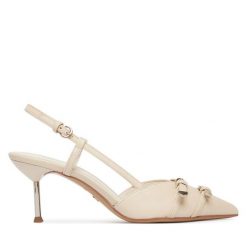 Sandały Tamaris. Białe sandały damskie Tamaris, bez wzorów, bez obcasa, na szpilce, bez zapięcia. Za 379.99 zł.