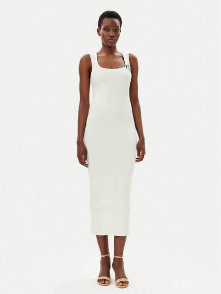 Kontatto Sukienka koktajlowa 3M0553C Écru Slim Fit. Sukienki damskie Kontatto, m, bez wzorów, z wiskozy, wizytowe, bez kołnierzyka, bez ramiączek. Za 299.99 zł.