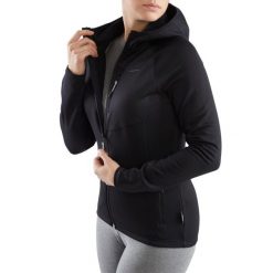 Bluza trekkingowa techniczna damska Viking Jukon Hoodie z kapturem na zamek. Czarne bluzy damskie Viking, xl, bez wzorów, z dzianiny, bez ramiączek, z kapturem. Za 379.90 zł.